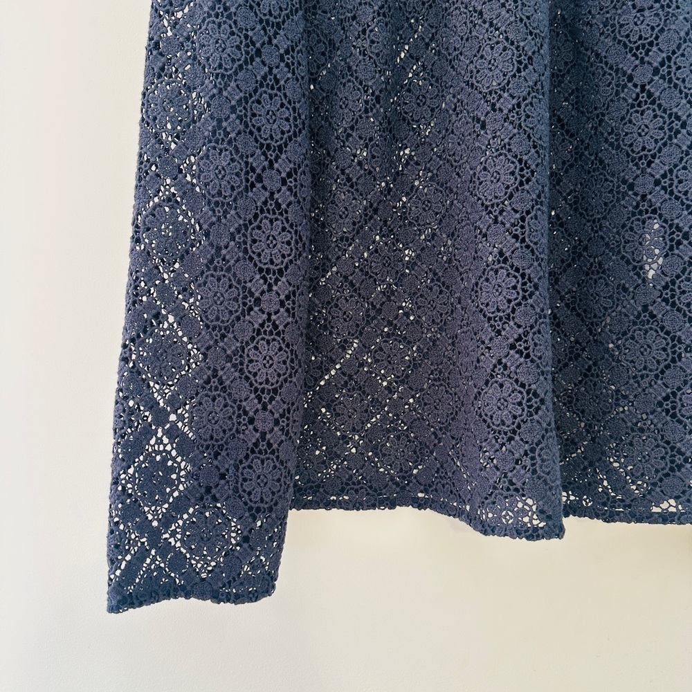 NWT Sezane Eglantine Guipure Blouse in Navy - Picture 9 of 12